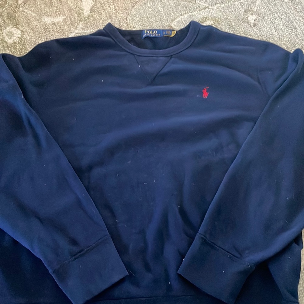 men’s polo sweatshirt blue